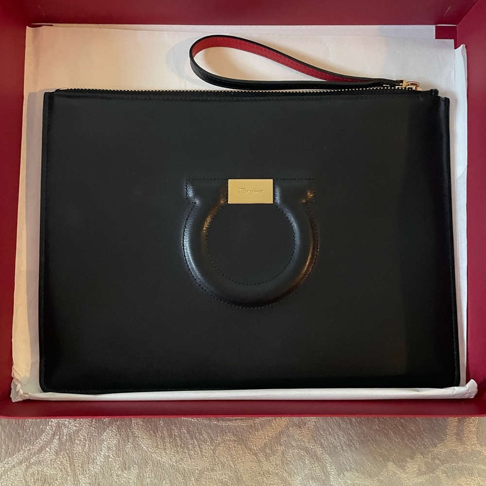 Ferragamo pouch clutch purse